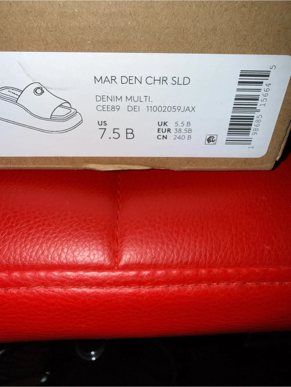 NWT Coach Marcy Denim Cherry Embroidery Platform Slides | Size 7.5